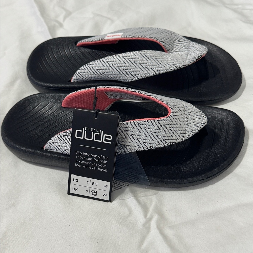 Hey Dude Black and Gray Women's Sandals